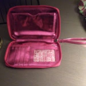 Victoria Secret Metallic Wallet with wristband